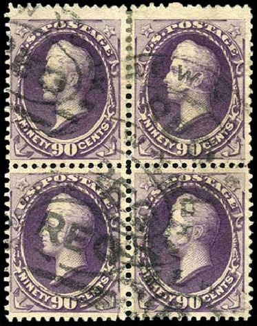US Stamps Prices Scott # 218 - 1883 90c Perry. Harmer-Schau Auction Galleries, Jan 2013, Sale 96, Lot 497