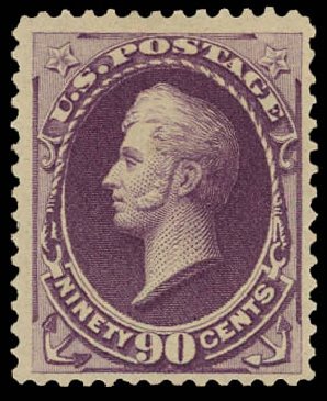 US Stamps Price Scott Catalogue #218 - 90c 1883 Perry. Daniel Kelleher Auctions, Jan 2012, Sale 628, Lot 337