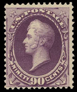 Values of US Stamp Scott Cat. # 218 - 90c 1883 Perry. Daniel Kelleher Auctions, Oct 2012, Sale 632, Lot 1097