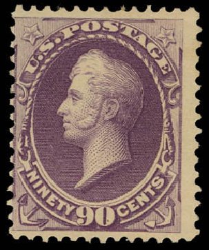 US Stamps Values Scott Catalog 218: 90c 1883 Perry. Daniel Kelleher Auctions, Aug 2012, Sale 631, Lot 878