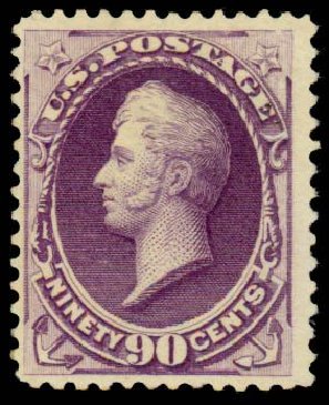 US Stamp Value Scott Catalogue # 218 - 1883 90c Perry. Daniel Kelleher Auctions, Sep 2013, Sale 639, Lot 3298