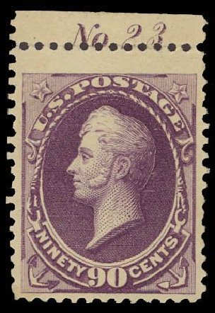 Value of US Stamps Scott #218 - 1883 90c Perry. Daniel Kelleher Auctions, Dec 2013, Sale 640, Lot 178