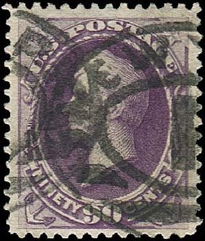 Values of US Stamps Scott Catalogue 218: 90c 1883 Perry. Regency-Superior, Nov 2014, Sale 108, Lot 408