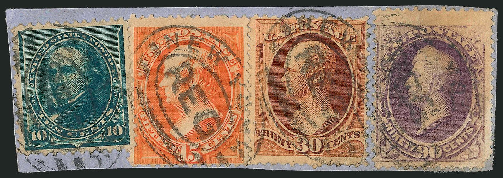 US Stamp Value Scott 218: 90c 1883 Perry. Robert Siegel Auction Galleries, Jun 2011, Sale 1011, Lot 568