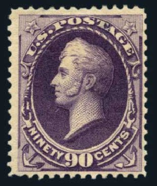 US Stamps Value Scott Catalog #218 - 1883 90c Perry. Harmer-Schau Auction Galleries, Aug 2014, Sale 102, Lot 1820