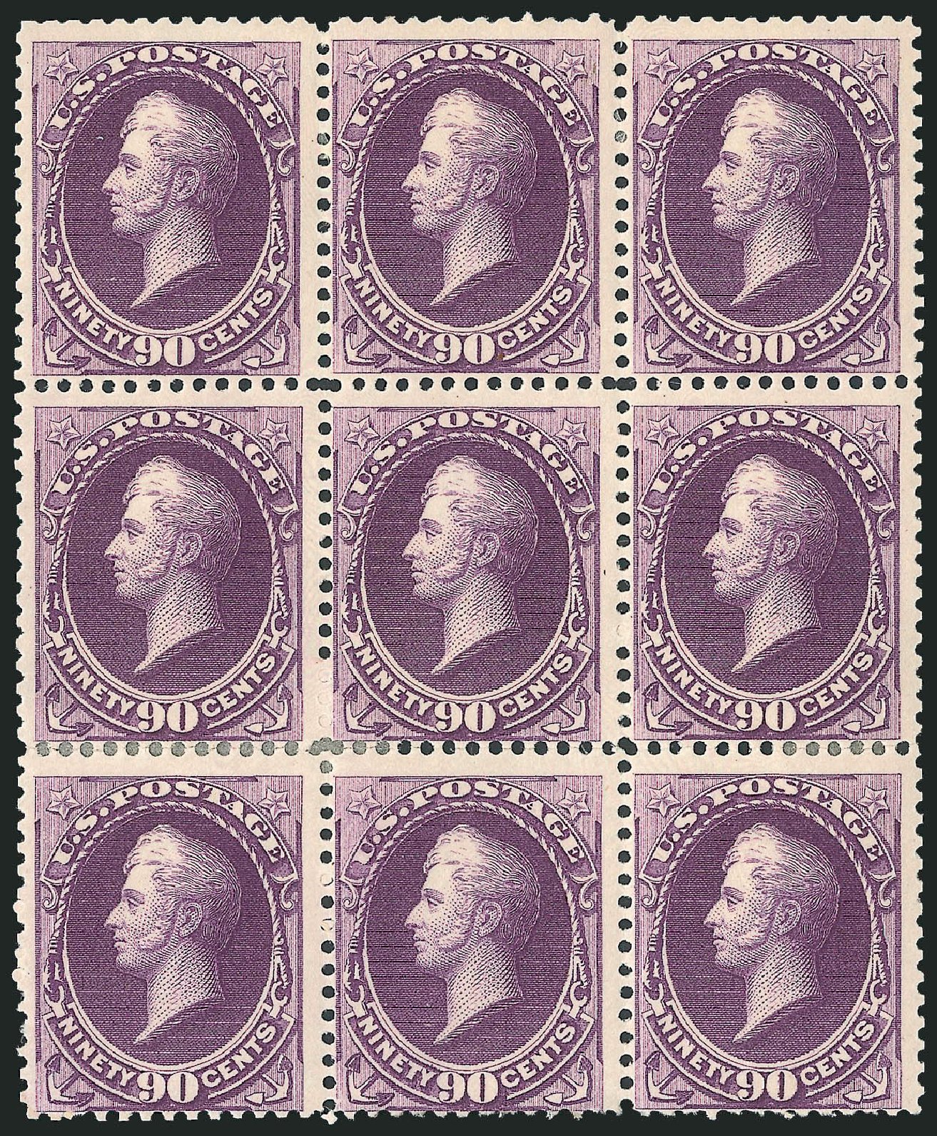 US Stamp Price Scott Catalogue #218: 90c 1883 Perry. Robert Siegel Auction Galleries, Mar 2012, Sale 1021, Lot 440