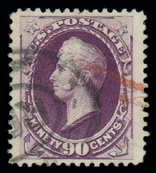 Values of US Stamp Scott Cat. 218 - 90c 1883 Perry. Matthew Bennett International, Dec 2007, Sale 323, Lot 451