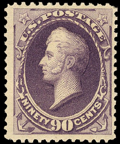Costs of US Stamps Scott Catalog #218 - 90c 1883 Perry. Cherrystone Auctions, Nov 2010, Sale 201011, Lot 121