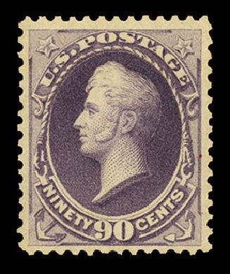 US Stamp Values Scott Catalog # 218: 90c 1883 Perry. Cherrystone Auctions, Nov 2014, Sale 201411, Lot 41