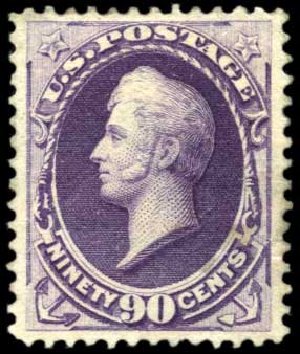 Costs of US Stamps Scott Cat. # 218 - 90c 1883 Perry. Harmer-Schau Auction Galleries, Oct 2010, Sale 87, Lot 191