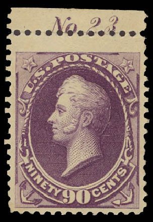 US Stamps Prices Scott Catalog 218 - 1883 90c Perry. Daniel Kelleher Auctions, Jun 2012, Sale 630, Lot 1461