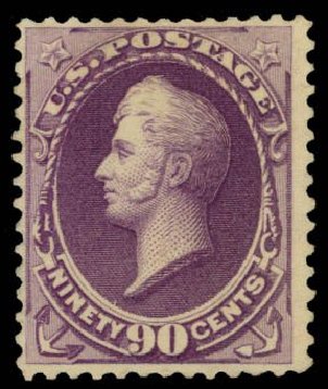 US Stamps Values Scott Catalog 218 - 90c 1883 Perry. Daniel Kelleher Auctions, Sep 2014, Sale 655, Lot 301