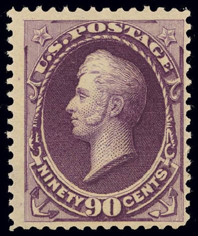 Price of US Stamp Scott # 218 - 90c 1883 Perry. Daniel Kelleher Auctions, Feb 2013, Sale 634, Lot 154