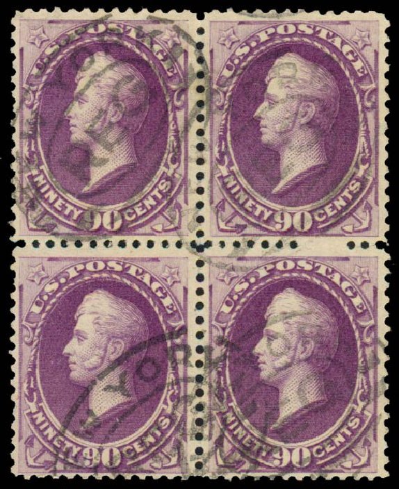 US Stamps Prices Scott Catalogue 218 - 90c 1883 Perry. Daniel Kelleher Auctions, May 2014, Sale 652, Lot 324