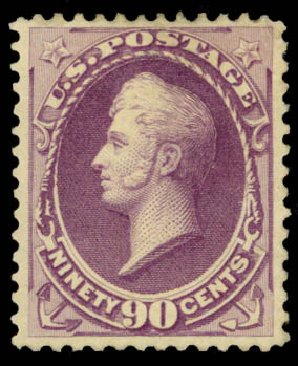 US Stamps Prices Scott Catalog 218 - 90c 1883 Perry. Daniel Kelleher Auctions, Jan 2015, Sale 663, Lot 1435