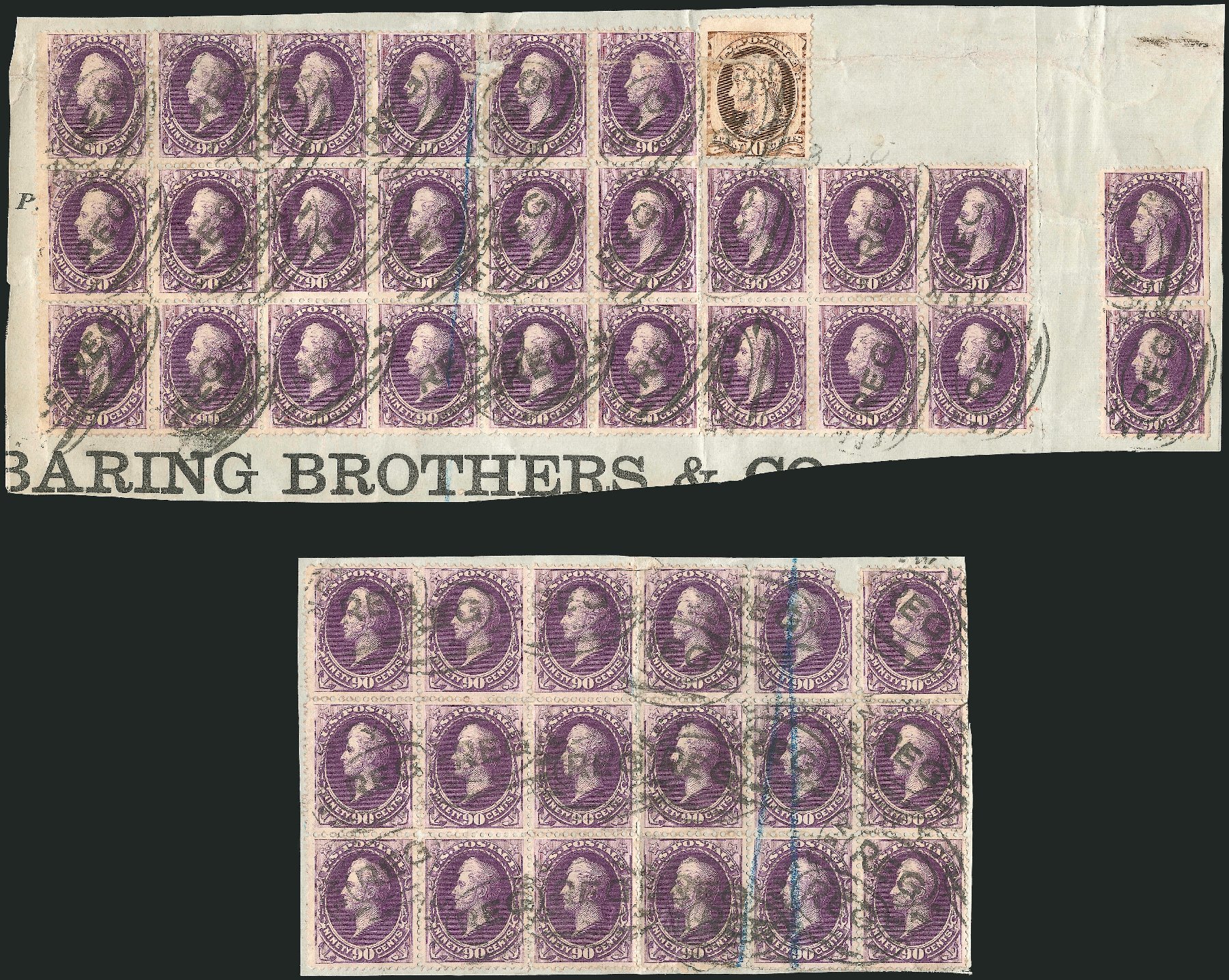 US Stamp Price Scott 218: 90c 1883 Perry. Robert Siegel Auction Galleries, Jun 2011, Sale 1010, Lot 75