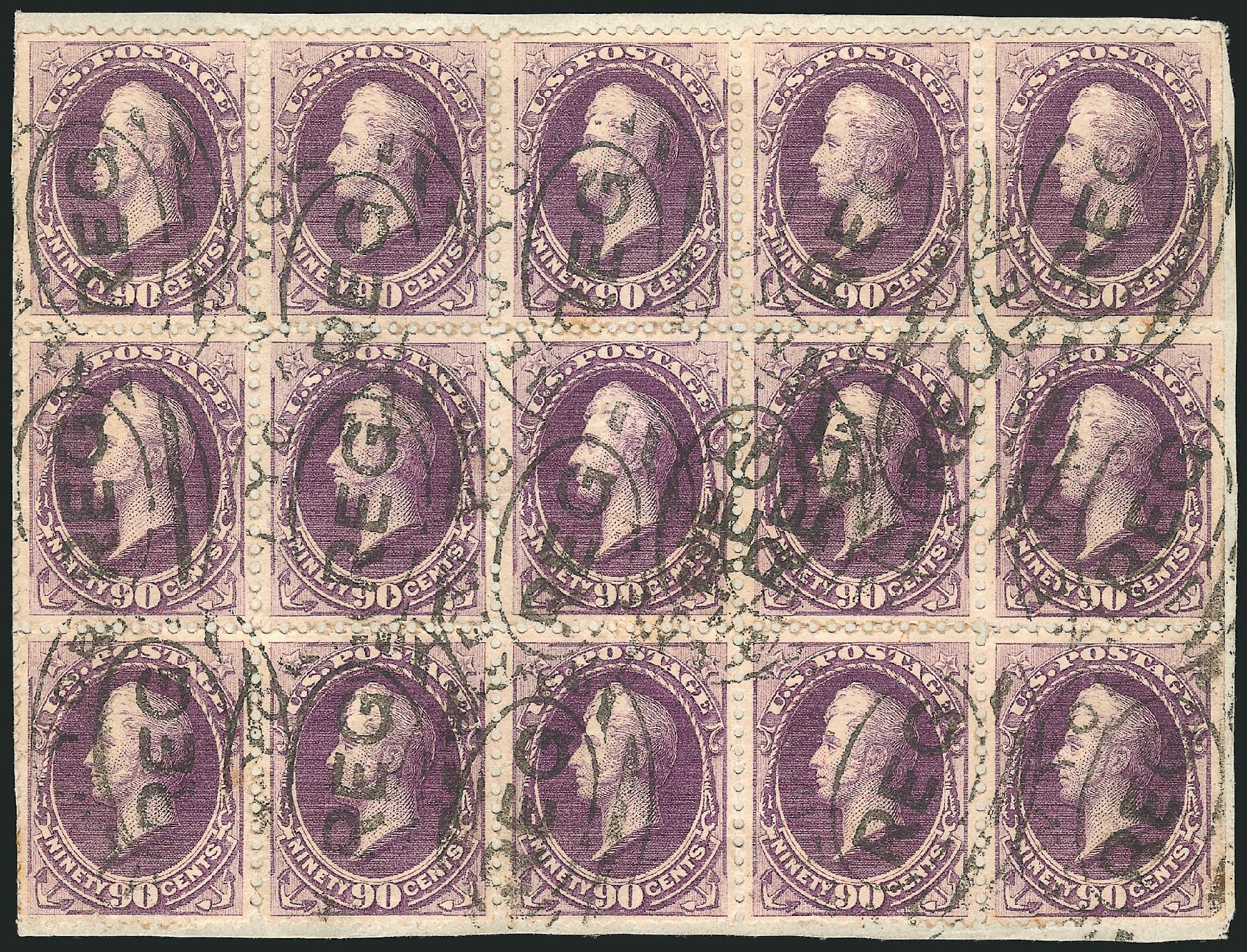 Costs of US Stamps Scott Catalogue # 218 - 1883 90c Perry. Robert Siegel Auction Galleries, Nov 2014, Sale 1084, Lot 3495