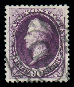 Prices of US Stamp Scott 218 - 90c 1883 Perry. Matthew Bennett International, Dec 2007, Sale 323, Lot 452