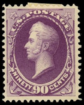 Values of US Stamp Scott Catalog 218 - 1883 90c Perry. Daniel Kelleher Auctions, May 2014, Sale 652, Lot 322