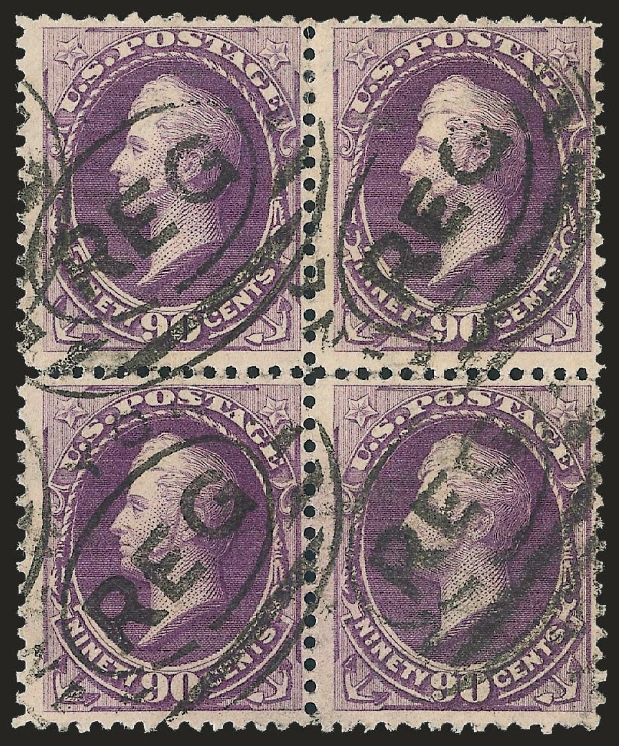 US Stamps Price Scott Cat. 218: 1883 90c Perry. Robert Siegel Auction Galleries, Jun 2010, Sale 992, Lot 2272
