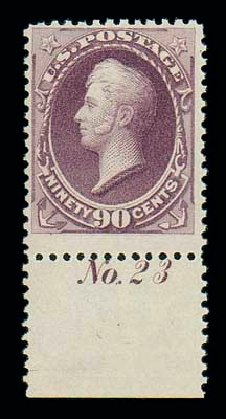 Prices of US Stamps Scott 218: 90c 1883 Perry. Matthew Bennett International, Dec 2007, Sale 325, Lot 1686