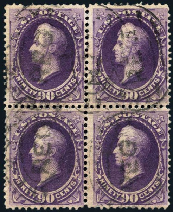 US Stamps Values Scott Cat. #218 - 1883 90c Perry. Harmer-Schau Auction Galleries, Jan 2014, Sale 100, Lot 486
