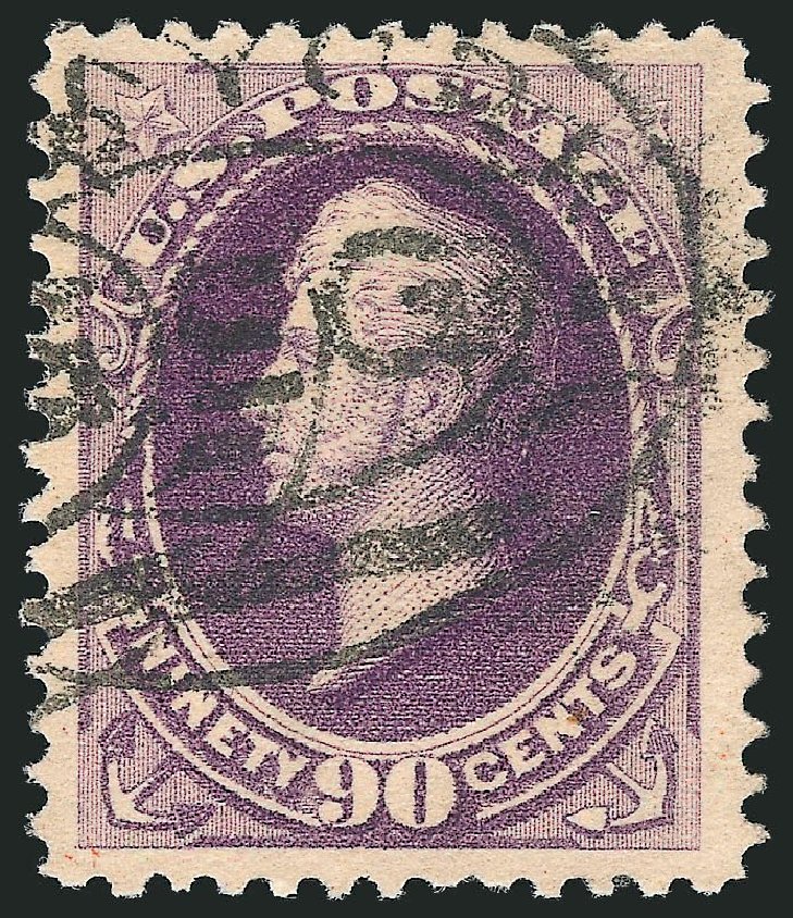Values of US Stamp Scott Catalogue 218: 90c 1883 Perry. Robert Siegel Auction Galleries, Jul 2013, Sale 1050, Lot 326