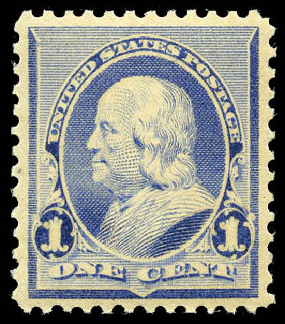 US Stamps Value Scott Catalog # 219: 1c 1890 Franklin. Matthew Bennett International, Feb 2012, Sale 340, Lot 297