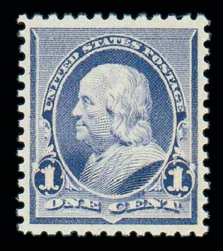 Costs of US Stamp Scott Cat. # 219 - 1c 1890 Franklin. Matthew Bennett International, Dec 2007, Sale 325, Lot 1690