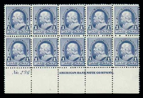 US Stamps Prices Scott Cat. #219: 1c 1890 Franklin. Matthew Bennett International, Jun 2007, Sale 319, Lot 1225