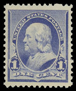 Price of US Stamps Scott Cat. #219 - 1890 1c Franklin. Daniel Kelleher Auctions, Oct 2012, Sale 632, Lot 1102