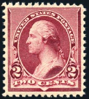 US Stamp Values Scott Catalog #219D - 1890 2c Washington. Harmer-Schau Auction Galleries, Jul 2010, Sale 86, Lot 421