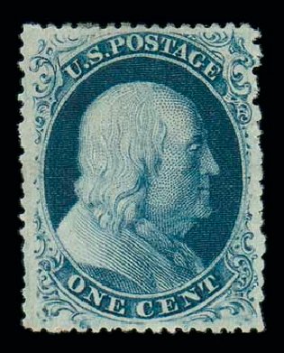 US Stamps Price Scott Cat. 22 - 1857 1c Franklin. Matthew Bennett International, Jun 2007, Sale 319, Lot 1077
