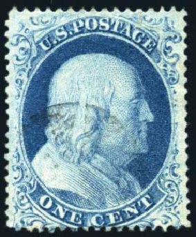 Cost of US Stamp Scott Cat. #22 - 1c 1857 Franklin. Harmer-Schau Auction Galleries, Feb 2010, Sale 84, Lot 1297