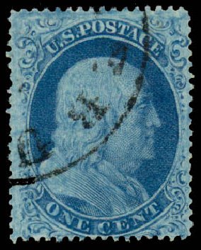 Costs of US Stamp Scott # 22: 1857 1c Franklin. Daniel Kelleher Auctions, Sep 2013, Sale 639, Lot 357