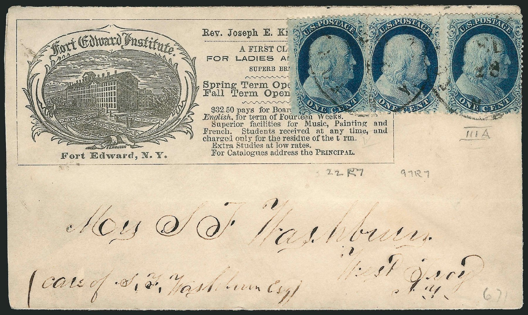Cost of US Stamp Scott Cat. #22: 1857 1c Franklin. Robert Siegel Auction Galleries, Mar 2011, Sale 1006, Lot 1207