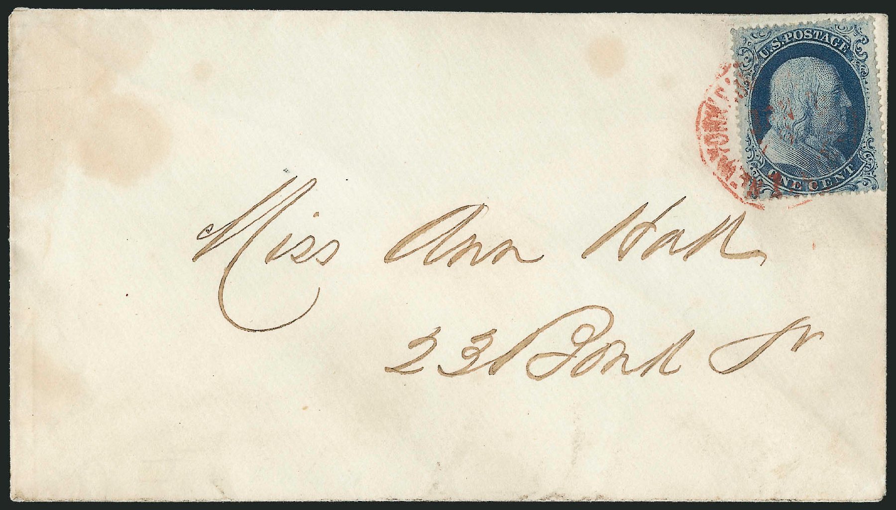 US Stamps Prices Scott Catalog #22 - 1c 1857 Franklin. Robert Siegel Auction Galleries, Mar 2011, Sale 1006, Lot 1477