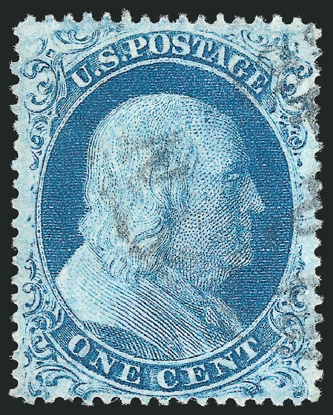 US Stamp Values Scott #22 - 1857 1c Franklin. Robert Siegel Auction Galleries, Nov 2012, Sale 1034, Lot 47