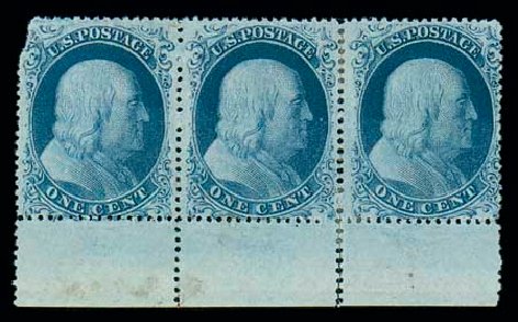 Costs of US Stamp Scott 22: 1c 1857 Franklin. Matthew Bennett International, Dec 2007, Sale 325, Lot 1448