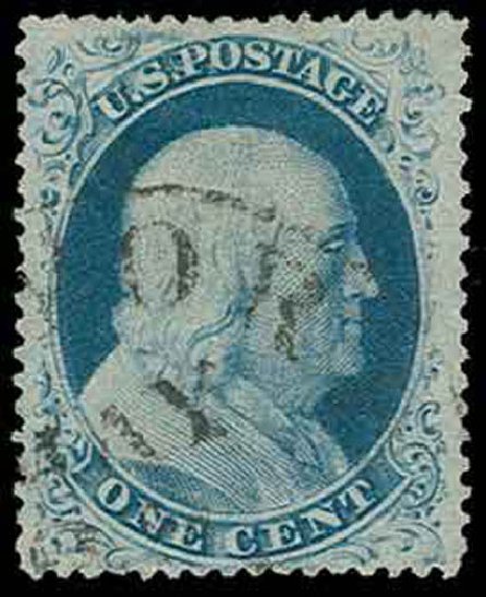 US Stamp Price Scott Catalog 22: 1857 1c Franklin. H.R. Harmer, Nov 2013, Sale 3004, Lot 1038