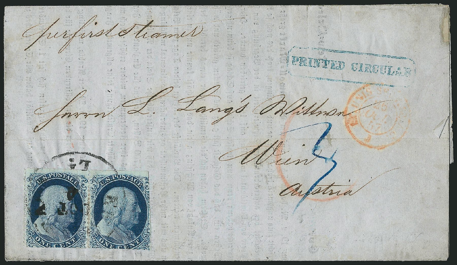 Value of US Stamps Scott Catalogue 22: 1c 1857 Franklin. Robert Siegel Auction Galleries, Mar 2011, Sale 1006, Lot 1208