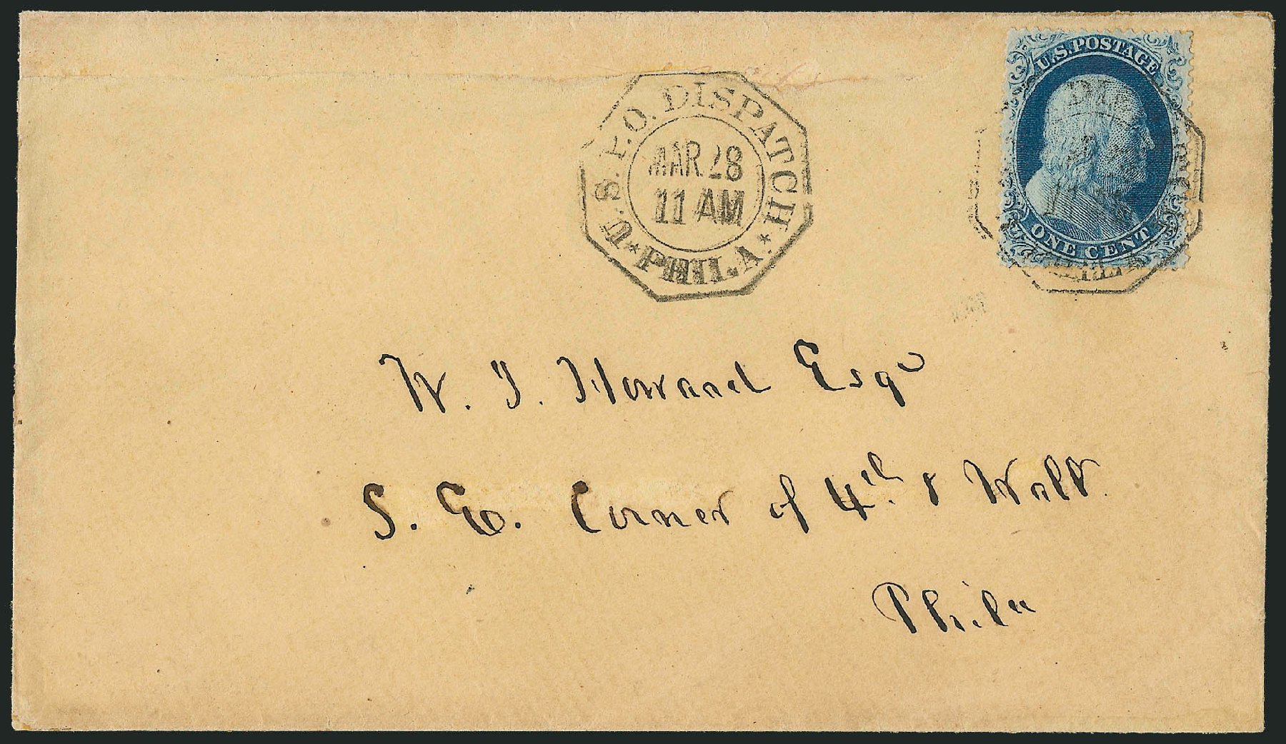 US Stamp Value Scott 22 - 1857 1c Franklin. Robert Siegel Auction Galleries, Mar 2011, Sale 1006, Lot 1478