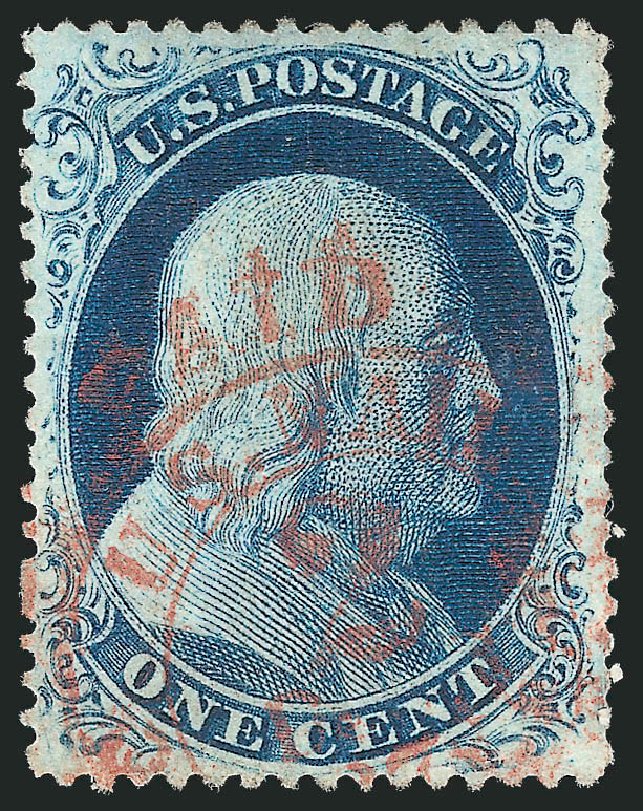 US Stamps Prices Scott Catalog # 22 - 1c 1857 Franklin. Robert Siegel Auction Galleries, Mar 2011, Sale 1006, Lot 1189