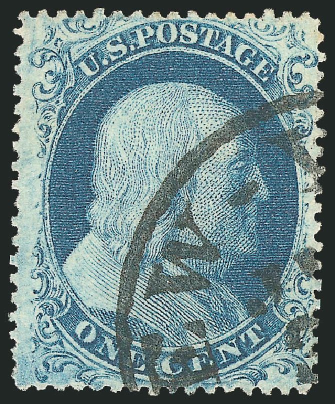 Value of US Stamp Scott Catalog # 22: 1c 1857 Franklin. Robert Siegel Auction Galleries, Oct 2008, Sale 963, Lot 329