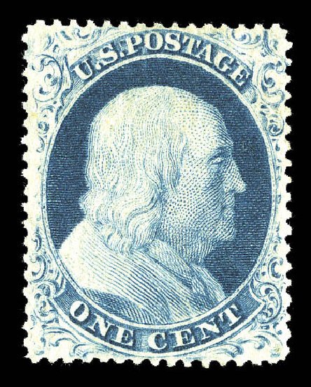 Price of US Stamps Scott Catalogue # 22 - 1857 1c Franklin. Matthew Bennett International, Sep 2012, Sale 345, Lot 50