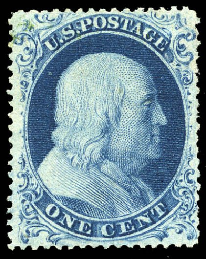 Value of US Stamps Scott Catalogue #22 - 1c 1857 Franklin. Matthew Bennett International, May 2014, Sale 350, Lot 50