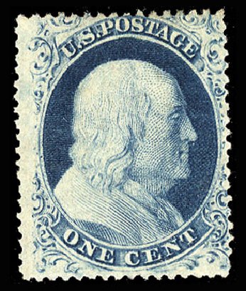 Value of US Stamps Scott Cat. 22 - 1c 1857 Franklin. Cherrystone Auctions, May 2013, Sale 201305, Lot 30
