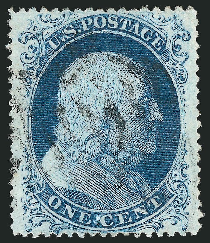 US Stamp Values Scott Catalog 22: 1c 1857 Franklin. Robert Siegel Auction Galleries, Oct 2012, Sale 1032, Lot 3060