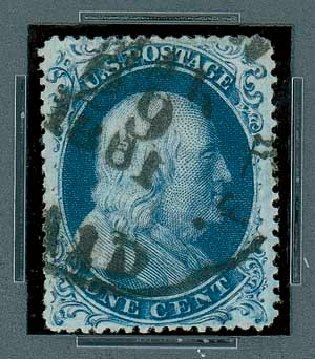 US Stamp Values Scott Catalogue # 22 - 1857 1c Franklin. Matthew Bennett International, Oct 2007, Sale 322, Lot 2011