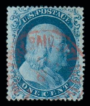 US Stamps Value Scott Cat. #22 - 1857 1c Franklin. Matthew Bennett International, Dec 2007, Sale 323, Lot 111
